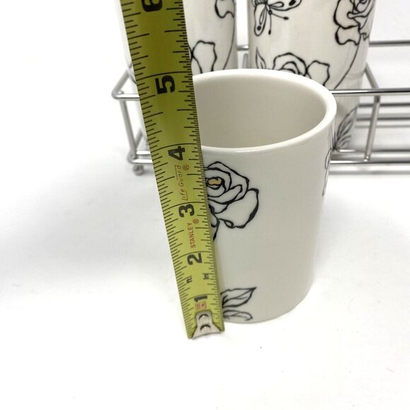 Chulkart Minceramics Korean Made Set of 3 Utensil Holders Silver Carryall NWT - Picture 11 of 12